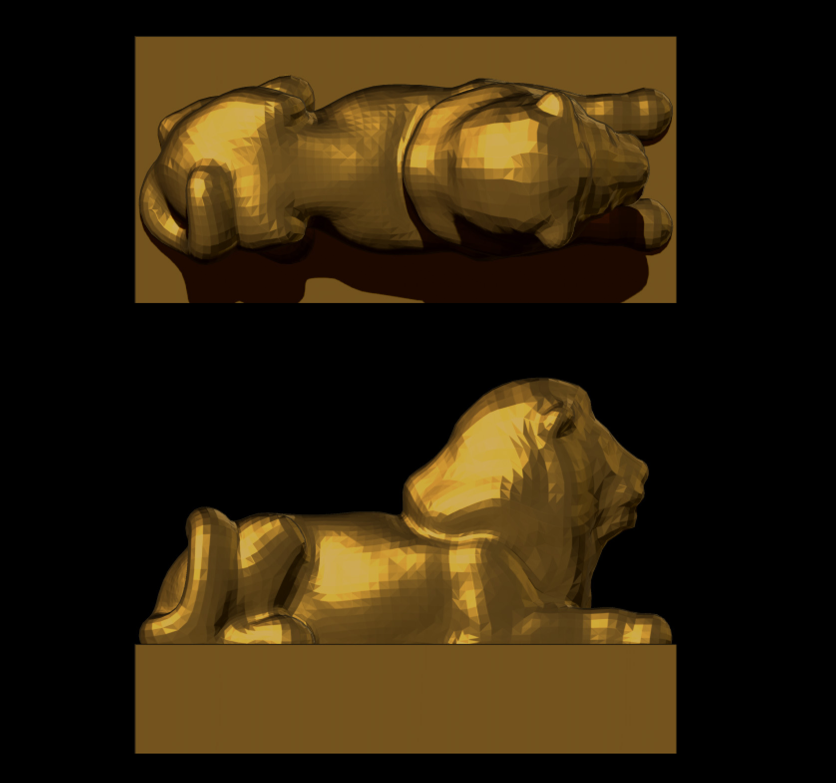 lego compatible micro Lion statue art jouet brique 3D print model - Mito3D