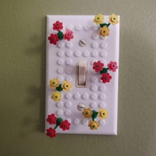 lego compatible outlet cover light switch plate gift diy easy kids room lightswitch 3d print model - Mito3D