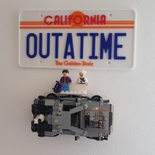 lego delorean wall mount 21103 construction_toys 3d print model - Mito3D