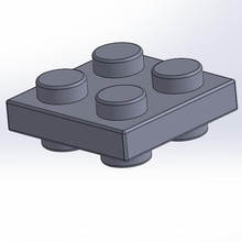 lego Doppel-Platte 2x2 Spiel plaque 3d print model - Mito3D