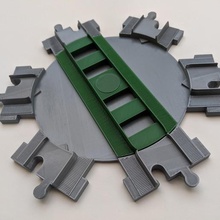 lego duplo compatible 6-camino de mesa giratoria la pista juego rail tren el cruce único personalizado plataforma 3d print model - Mito3D