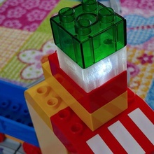 Lego duplo guidato bagliore edificio bloccare gioco torcia mattone tobimat 3d print model - Mito3D