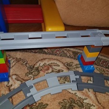 lego duplo train track straight double size bridges game construction toys 3d print model - Mito3D