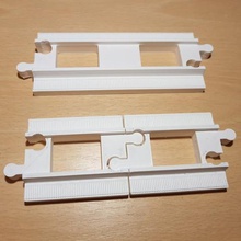 lego duplo train track straight half size game construction toys 3d print model - Mito3D