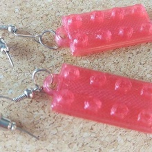 lego earrings 3 jewelry 3d print model - Mito3D