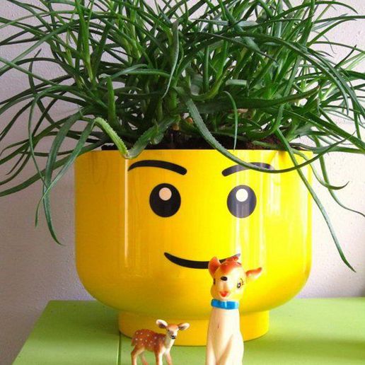 lego head planter 3D print model - Mito3D