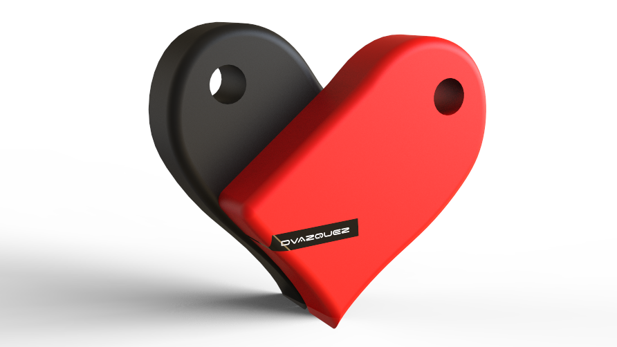 lego heart valentine's day love keychain key chain 3D print model - Mito3D