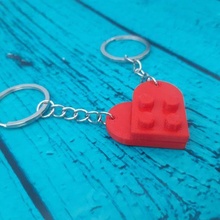lego heart keychain - key ring 3d print model - Mito3D