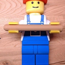 Lego hombre trabajador baño papel soporte gigante minifigura Area aseo 3d print model - Mito3D