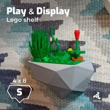 lego shelf - rock toy toys playful fun poly wall playing play display 3d print model - Mito3D