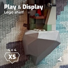 lego shelf - rock xs toy toys playful fun poly wall playing play display 3d print model - Mito3D