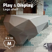 Lego Regal Felsen Spielzeug Spielzeuge spielerisch Spaß poly Mauer spielen abspielen Anzeige 3d print model - Mito3D