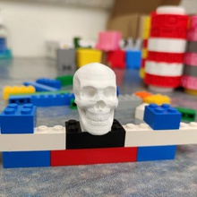 lego skulls - 3 bricks real use game skull play brick fun happy happiness kid kids child family 3d print model - Mito3D