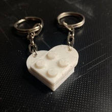 lego type heart keychain 3d print model - Mito3D