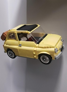 lego wall mount - fiat 500 10271 Home wall-mount display toy home collection fiat500 legocreator vehicles car 3d print model - Mito3D