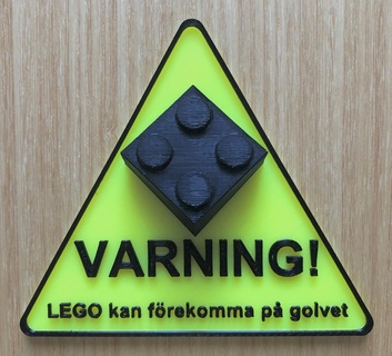 lego warning sign english & swedish version signs logos 3d print model - Mito3D