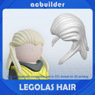Legolas cheveux playmobil compatible 3d print model - Mito3D