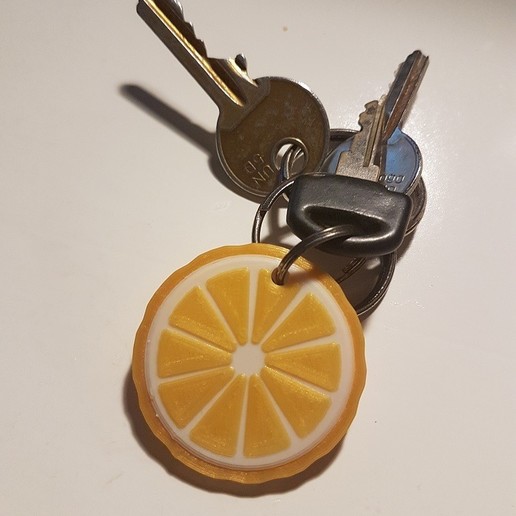 lemon slice keychain multicolor printable normal 3d printers fashion gift earring food food keychain fruit keychain fruit gadget nsfw lemon keychain keychain lemon slice slice lemon 3D print model - Mito3D