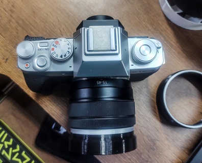 lens hood x-mount 15-45mm kit lens camera lens hood  3d print model - Mito3D