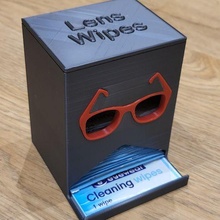 Linse wischen Spender Brille Box Deckel 3d print model - Mito3D