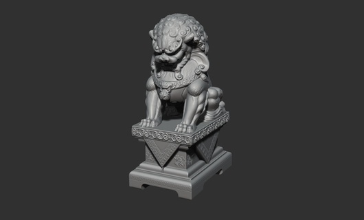 Leo aslan canavar Çin heykel 3d print model - Mito3D