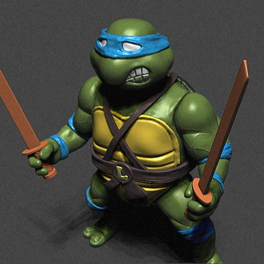 leo - tmnt toy turtle retro classic i read art 3D print model - Mito3D