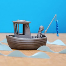 leo pequeño barco de pesca visual benchy juego baño la bañera los niños cortador fishboat espina pescado pescadores caña pescar gyojin flotador flotante nave juguete agua 3d print model - Mito3D