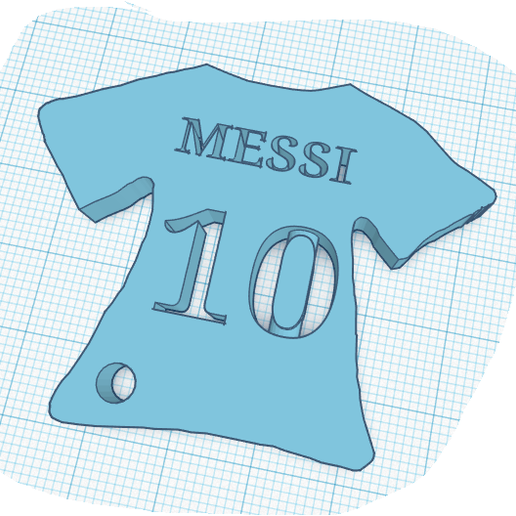 Leo messi 10 t shirt portachiavi 3D print model - Mito3D