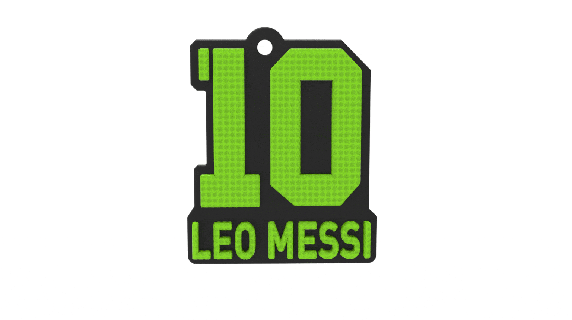 leo messi keychain - 3d printing keychain messi world cup fc paris saint germain barcelona argentina stl printable cad step modelling ring  3d print model - Mito3D