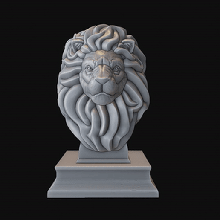 leon animal art sculpture bust ornament decorative figure cat fan 3d print model - Mito3D