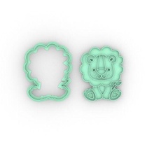 leon - lion cookie cutter cortante biscotti jungle animals pastry shop bakery cookies cookiecutter cutters cutting stamp 3d print model - Mito3D