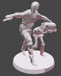 leon Ashley residuo male 4 assemblaggio residente azione figura diorama 3d print model - Mito3D