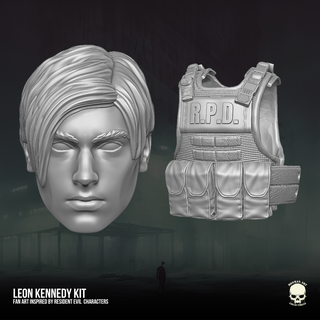 leon kennedy residual evil fan art kit 3d printable file action figures 3d print model - Mito3D