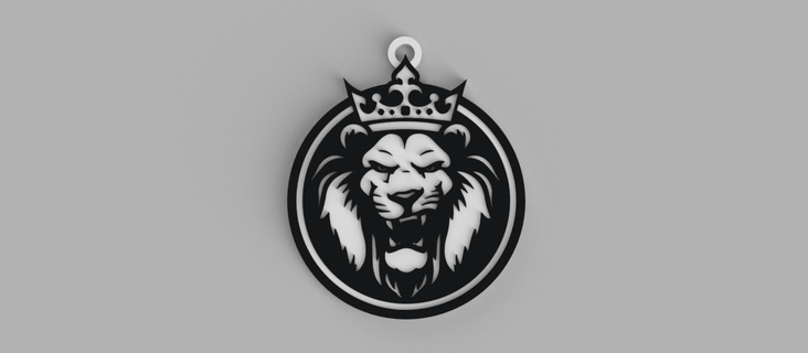 leon king jungle head keychain - pendant earrings 3d print model - Mito3D