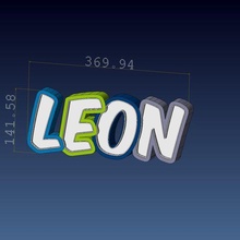 leon led letter light lamp 3d print model - Mito3D