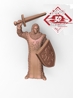 leonard medieval big bang theory zombicide art toy miniature wargames warhammer series fantasy knight 3d print model - Mito3D