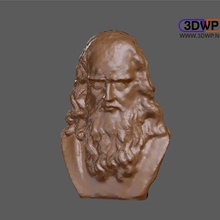 leonardo da vinci bust 3d scan art 123d 123dcatch catch meshmixer sculpture statue scans replicas 3d print model - Mito3D