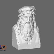 leonardo da vinci bust art 3d scan sculpture statue scans replicas 3d print model - Mito3D