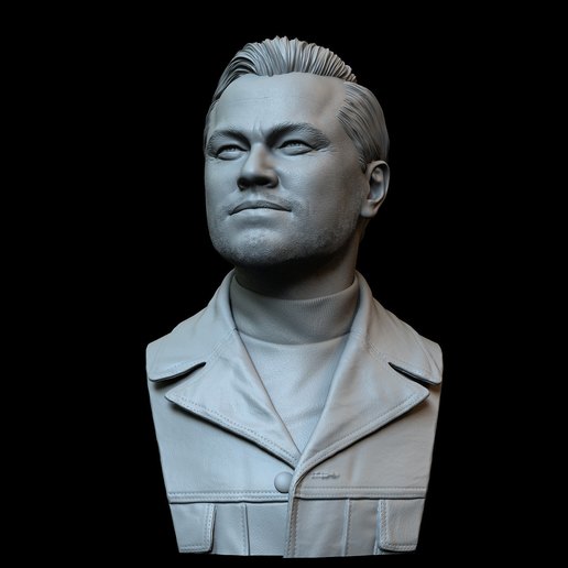 leonardo dicaprio once upon time hollywood art sidnaique detail likeness statue sculpture portrait bust onceupontimeinhollywood 3D print model - Mito3D