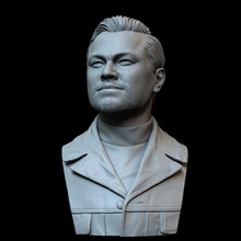leonardo dicaprio once upon time hollywood art sidnaique detail likeness statue sculpture portrait bust onceupontimeinhollywood 3d print model - Mito3D