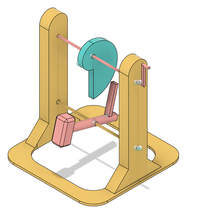Leonardo Hammer Gadget vinci Spielzeug mechanisch Mechanismus 3d print model - Mito3D