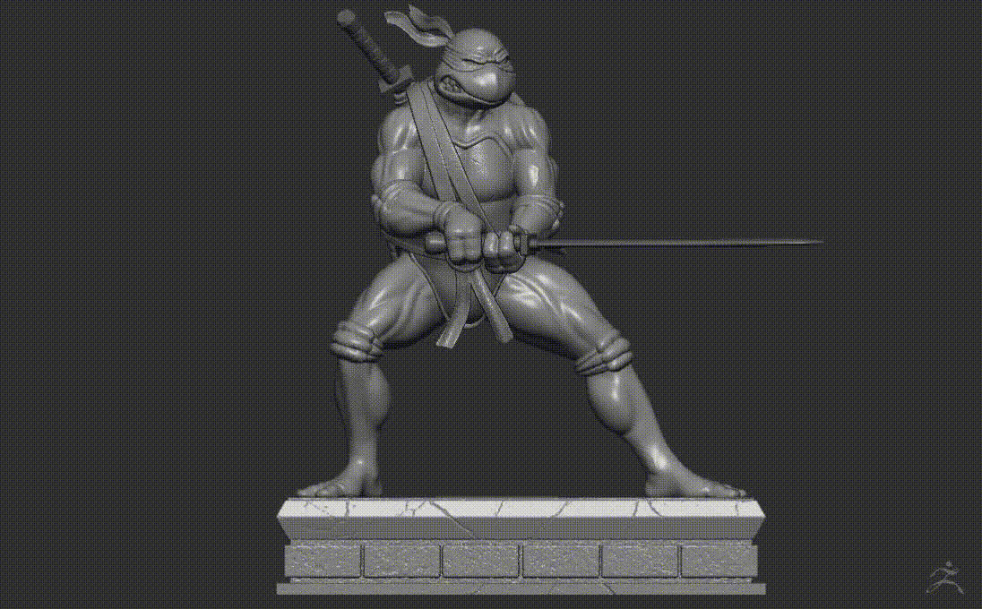leonardo tmnt Adolescente mutante ninja tortugas violencia caos Tortuga juguete diorama figura estatua adolecente Arte 3D print model - Mito3D