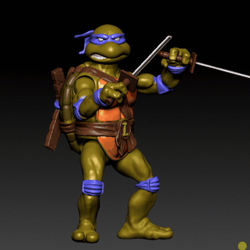 leonardo tmnt 6 figura de ação impressão 3d art polvo deserto na adolescência ninja a tartarugas tortugas mutante brinquedo brinquedos vintage michelangelo 3D print model - Mito3D