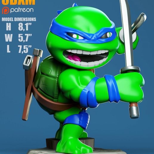 leonardo tartaruga arte ninja 3D print model - Mito3D