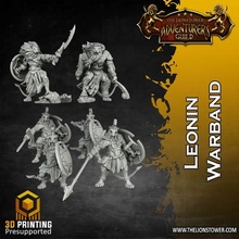 leonin warband - set 6 32mm scale pre-supported miniatures 3d print model - Mito3D