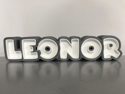 Leonor 3d nomeado cartas 3dname simples exibição Leo 3d print model - Mito3D