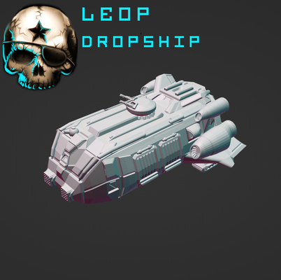 leop dropship game battletech mechscale mapscale 3d print model - Mito3D
