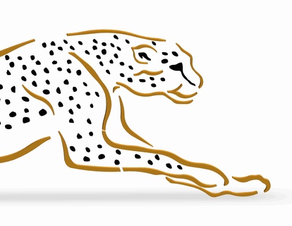 leopardo parede decoração laser corte animais animal felino África 3d print model - Mito3D