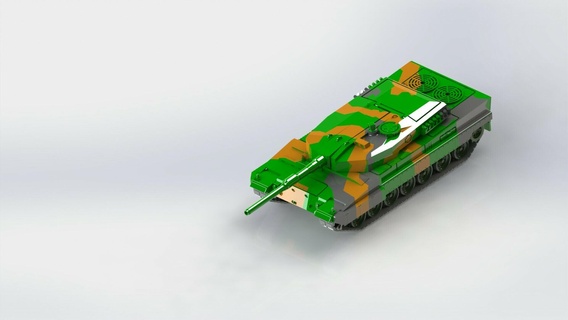 leopardo 2 plano torreta diseño escala 1 87 juego tanque proyecto 3d print model - Mito3D