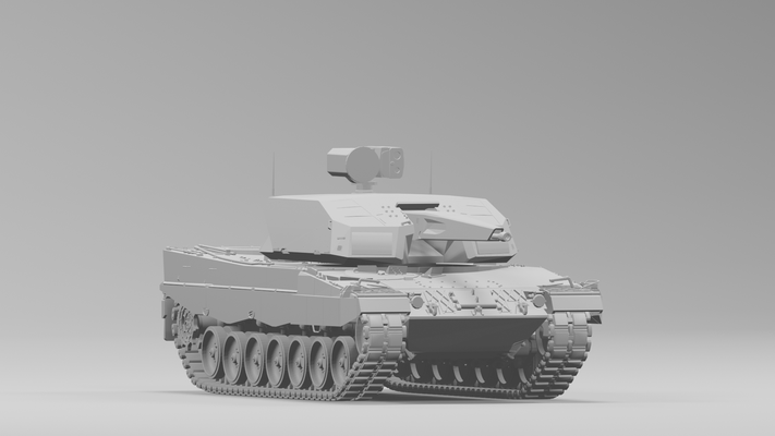 leopardo 2 cielo guardabosque 35 torreta juego tanque militar ejército 1 modelos ciencia fi juegos guerra 15mm 28mm 56mm 3d print model - Mito3D